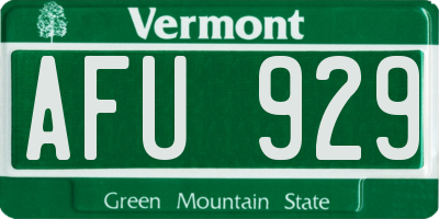 VT license plate AFU929