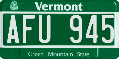 VT license plate AFU945