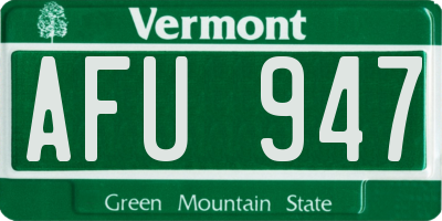 VT license plate AFU947