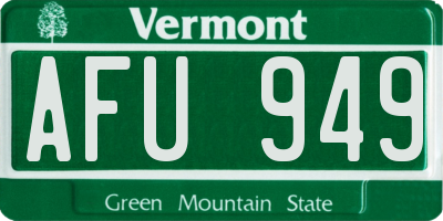 VT license plate AFU949