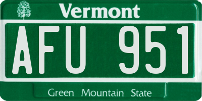 VT license plate AFU951