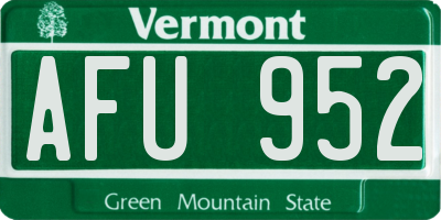 VT license plate AFU952