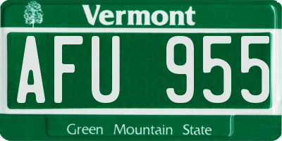 VT license plate AFU955