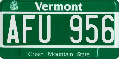 VT license plate AFU956