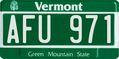 VT license plate AFU971