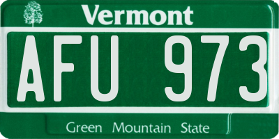 VT license plate AFU973