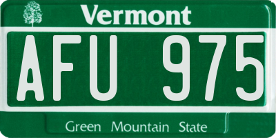 VT license plate AFU975