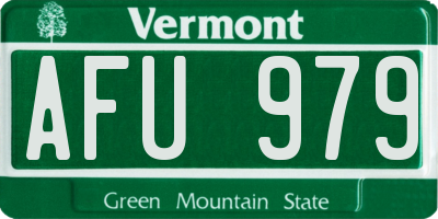 VT license plate AFU979
