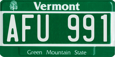 VT license plate AFU991