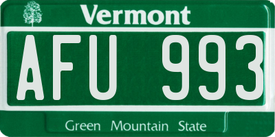VT license plate AFU993