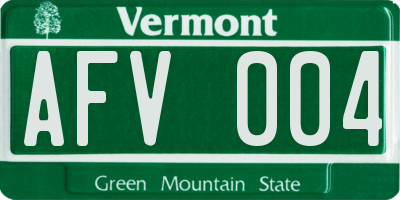 VT license plate AFV004