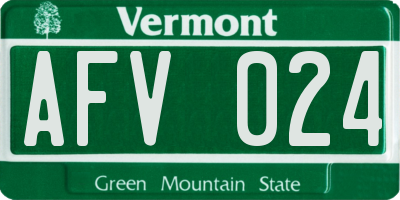 VT license plate AFV024