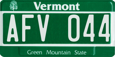 VT license plate AFV044