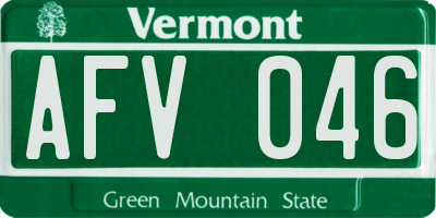 VT license plate AFV046