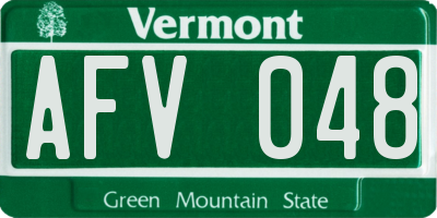 VT license plate AFV048