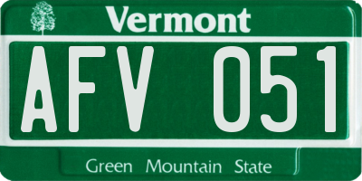 VT license plate AFV051