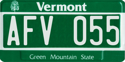 VT license plate AFV055