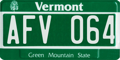 VT license plate AFV064