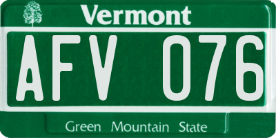 VT license plate AFV076