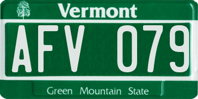 VT license plate AFV079