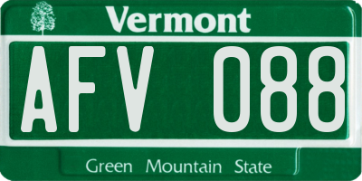 VT license plate AFV088
