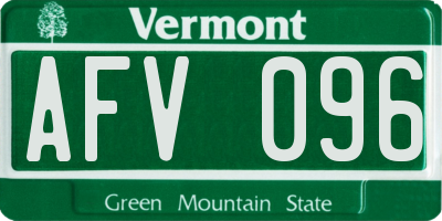VT license plate AFV096