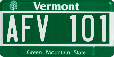 VT license plate AFV101
