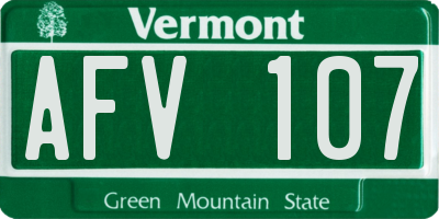 VT license plate AFV107