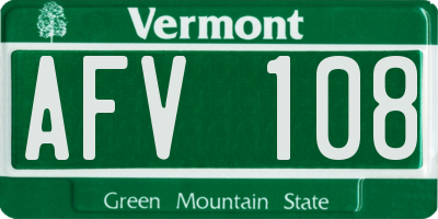 VT license plate AFV108