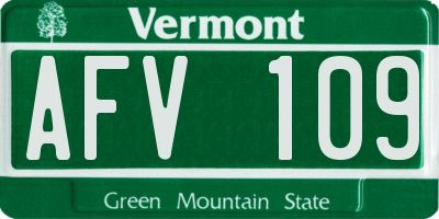 VT license plate AFV109