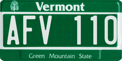 VT license plate AFV110