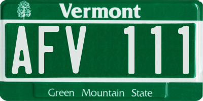 VT license plate AFV111