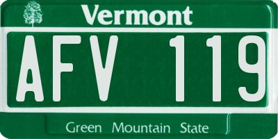 VT license plate AFV119
