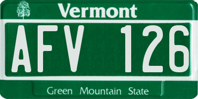 VT license plate AFV126