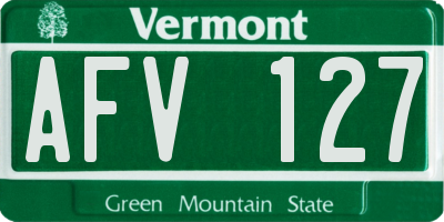 VT license plate AFV127