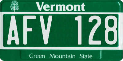 VT license plate AFV128