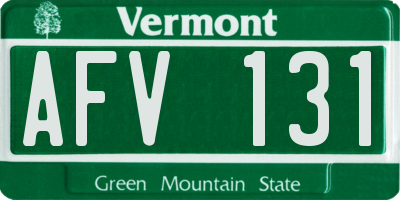 VT license plate AFV131