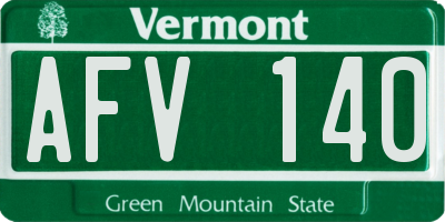 VT license plate AFV140