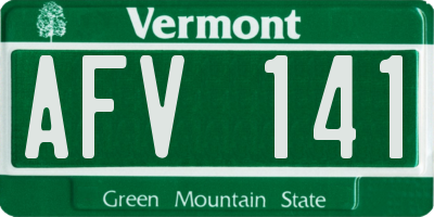 VT license plate AFV141
