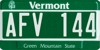 VT license plate AFV144