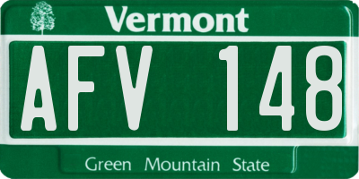 VT license plate AFV148