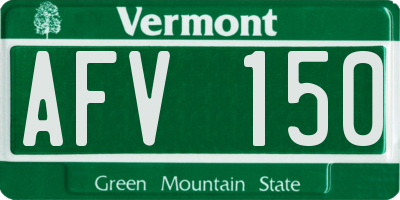 VT license plate AFV150