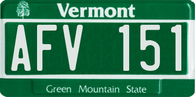 VT license plate AFV151