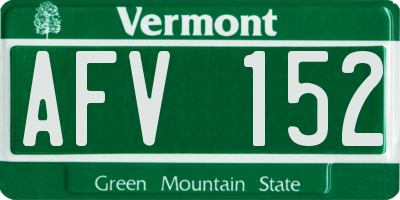 VT license plate AFV152