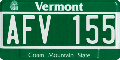 VT license plate AFV155