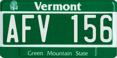 VT license plate AFV156