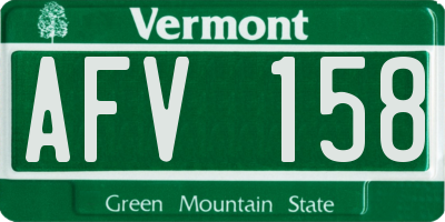 VT license plate AFV158