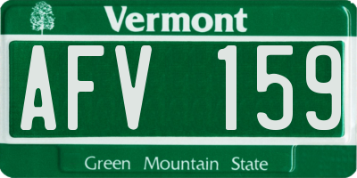 VT license plate AFV159
