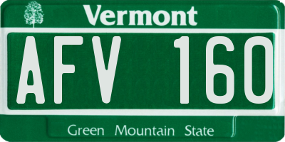 VT license plate AFV160