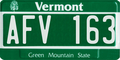 VT license plate AFV163